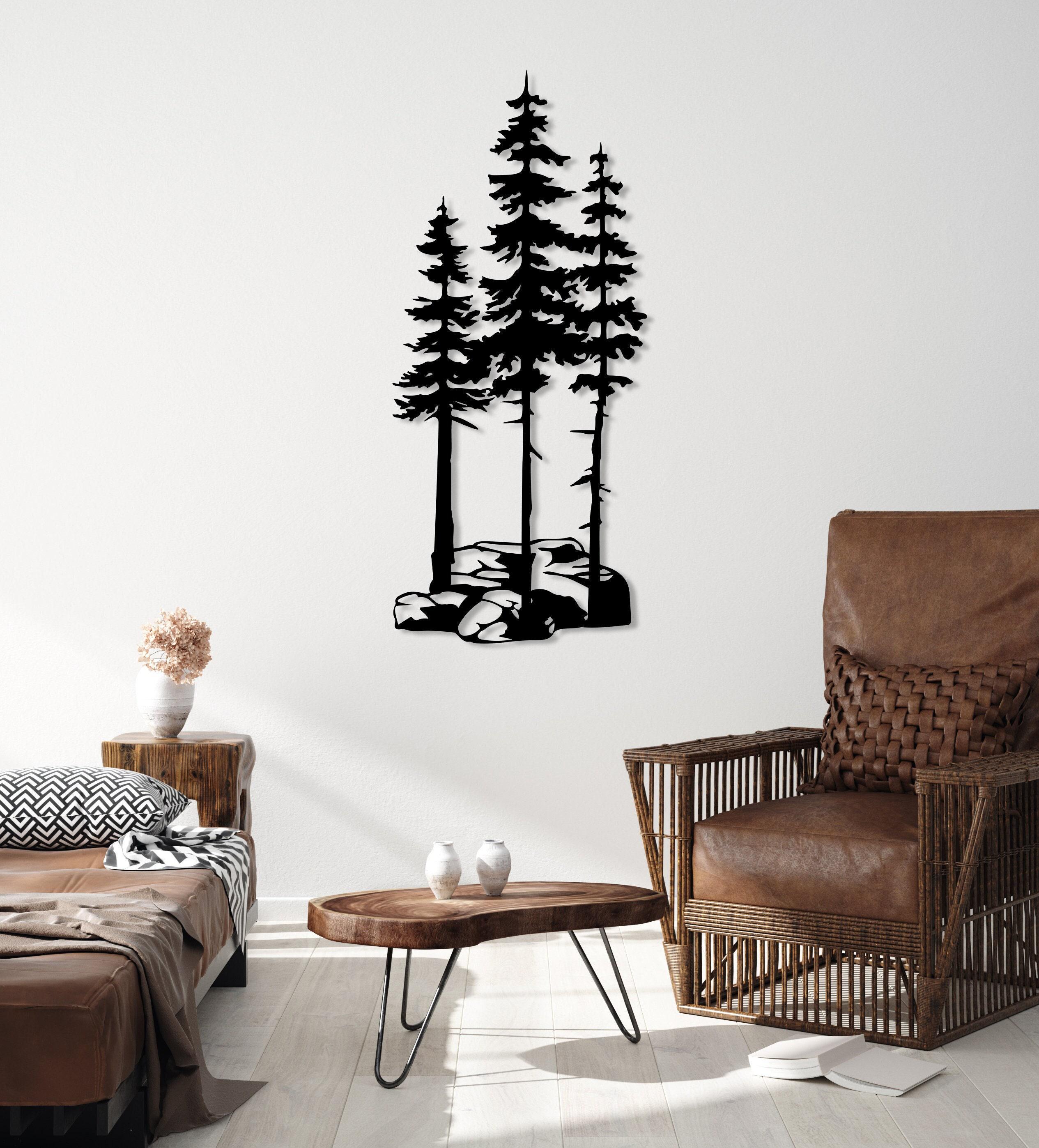 Pine Tree Metal Wall Art, Large Tree Wall Decor, Outdoor Decor ...