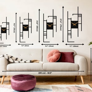 Modern Minimalist Wall Clock, Rectangle Silent Metal Wall Clock Art ...