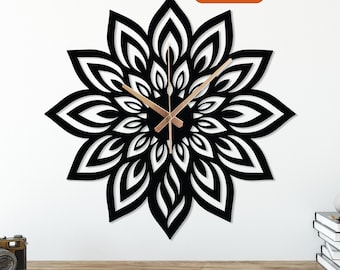 Orologio da parete in metallo con mandala, orologio moderno per la casa, orologio da regalo con mandala, orologio unico, regalo per sala yoga, orologio boho, orologi con mandala, arredamento zen per la casa