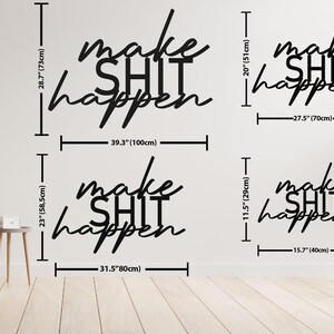 Make Shit Happen Metal Bathroom Wall Art, Funny Bathroom Sign, Restroom Wall Decor, Above Toilet Art, Unique Wall Words, Housewarming Gift image 10