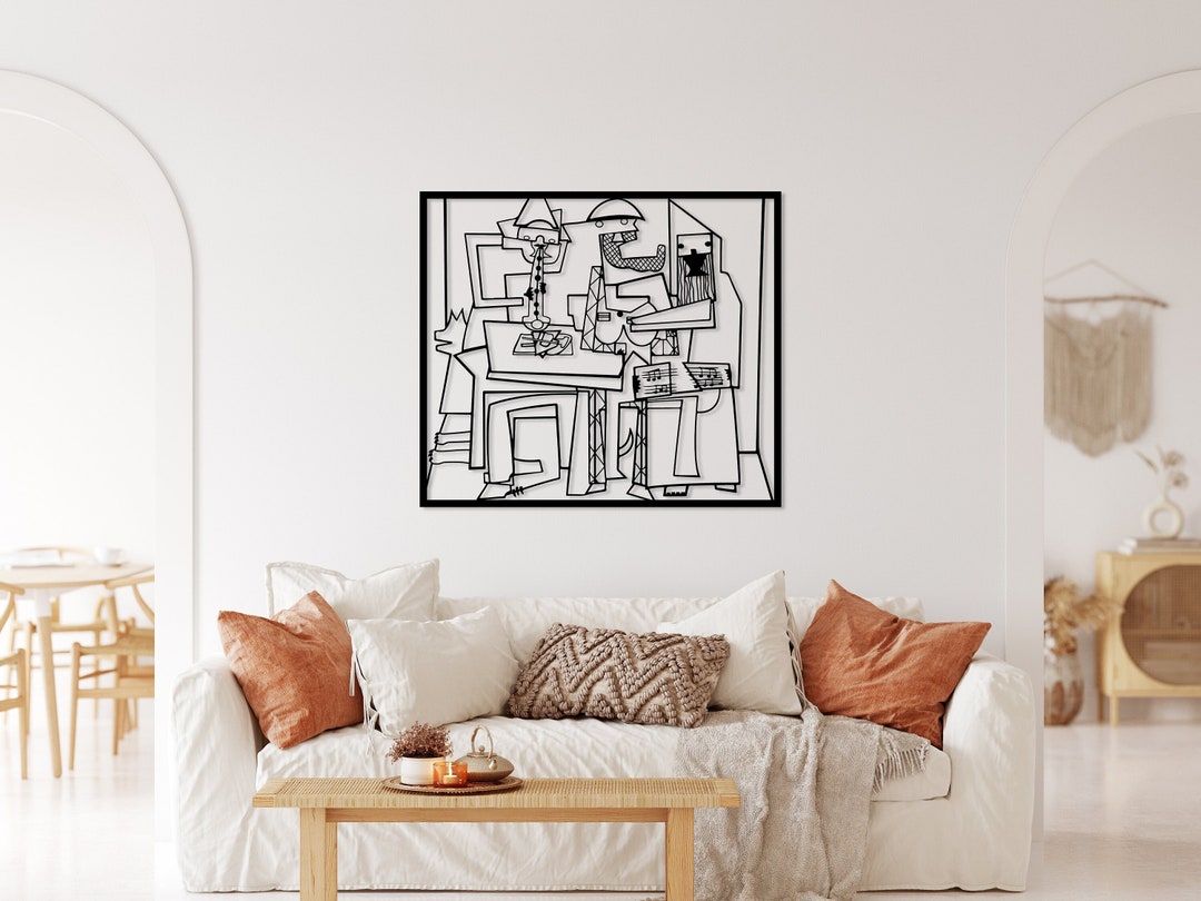 Three Musicians Metal Wall Art by Pablo Picasso, Cubism Wall Art, Piano ...