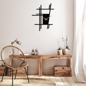 Metal Wall Clock, Minimalist Silent Wall Clock, Unique Home Decor, Modern Large Wall Clock,Abstract Design Clock Art for Wall,Horloge Murale Bild 3