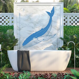 Humpback Whale Metal Wall Decor, Colorful Whale Wall Art, Great Whale Wall Decor, Large Blue Whale Sign,Ocean Wall Art,Nautical Gift,Outdoor image 4