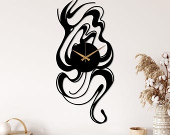 Modern Metal Wall Clock, Unique Design Wall Clock, Silent Wall Clock, Asymmetric Boho Style Clock, Art Lovers Gift, Clocks for Wall, Wanduhr