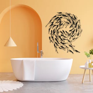 Metal Fish Wall Art, Fish Family Wall Sign, Flock Of Fish Sign, Nautical Wall Art, Marine-Themed Interior Decor, Home Office Decor,Sea Decor image 5