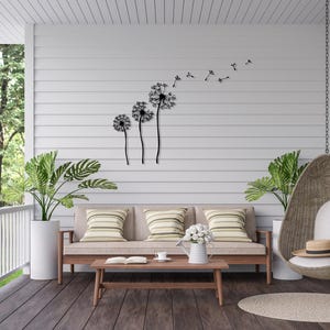 Decorazione murale in metallo a forma di fiore di tarassaco, arte murale con tarassaco, decorazione unica per la casa, decorazione naturale per il soggiorno, tarassaco Patel, semi volanti di Pusteblume immagine 5