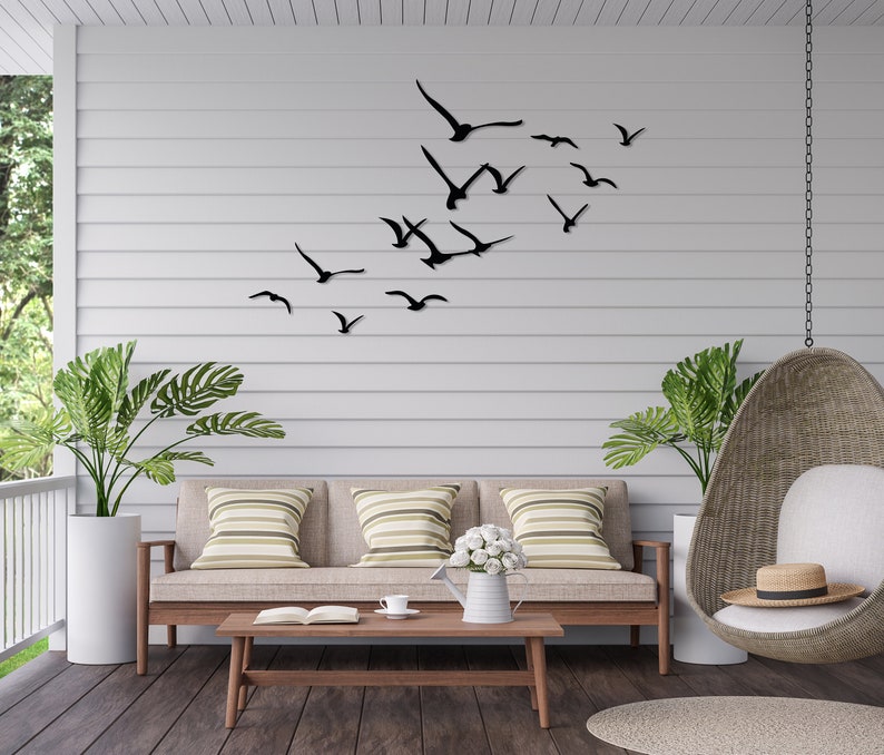 Flock of Birds Metal Wall Art, Steel Birds Wall Decor, Unique Home Decor,Birds Sign,Living Room Wall Art,Beach House Decor,Housewarming Gift image 6