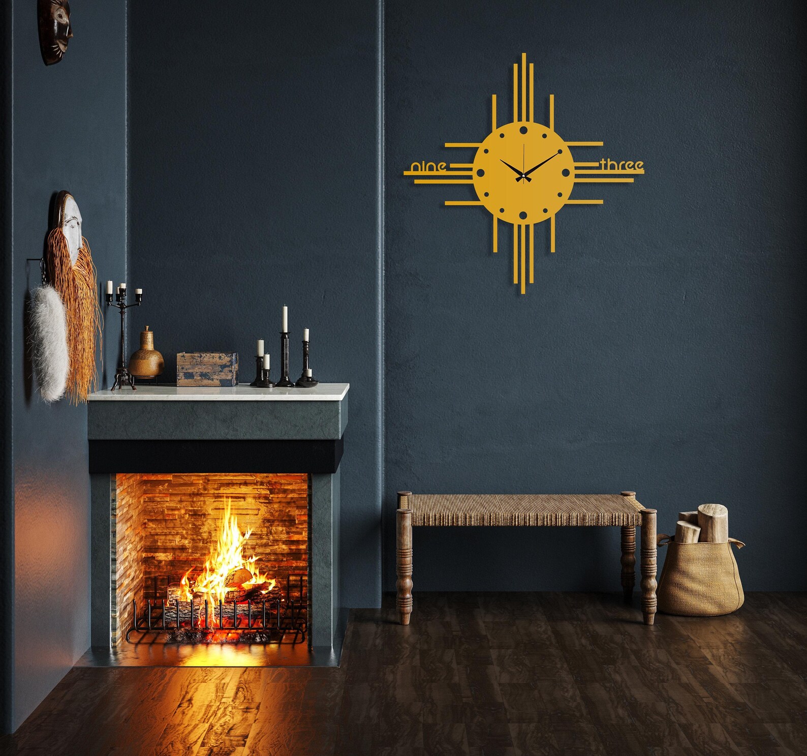Minimalist Metal Wall Clock, Modern Wall Clock Art, Unique Design Wall ...