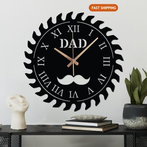Horloge murale en métal pour papa, cadeau unique pour la fête des pères, horloge papa personnalisée pour atelier, horloge en métal pour garage papa personnalisée, idée cadeau horloge mari