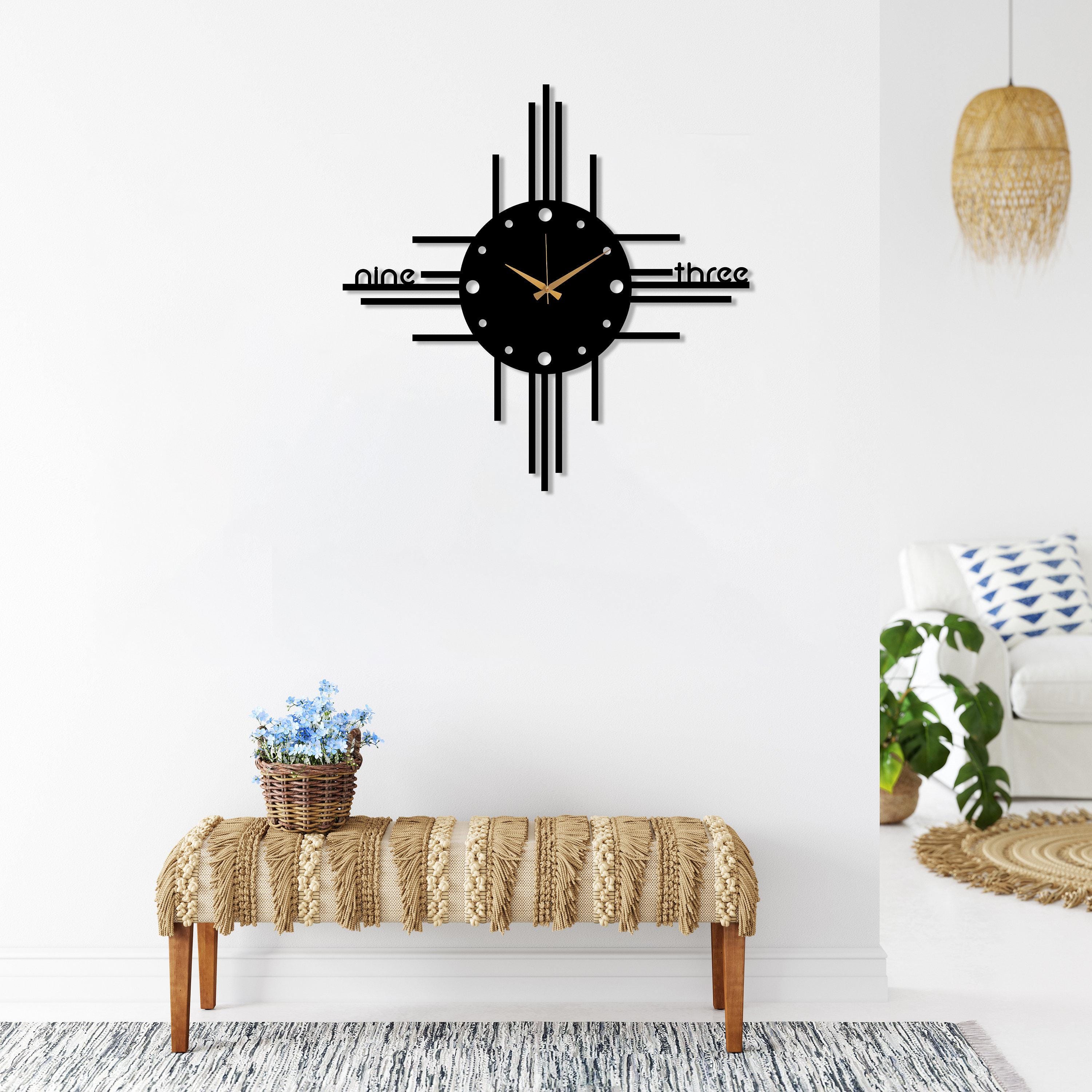 Minimalist Metal Wall Clock, Modern Wall Clock Art, Unique Design Wall ...