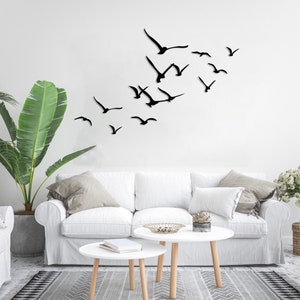 Flock of Birds Metal Wall Art, Steel Birds Wall Decor, Unique Home Decor,Birds Sign,Living Room Wall Art,Beach House Decor,Housewarming Gift image 2