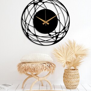 Minimalist Design Large Wall Clock, Modern Unique Wall Clock Art, Abstract Wall Clock, Home Decor Art, Oversize Metal Wall Clock, Wanduhr image 3