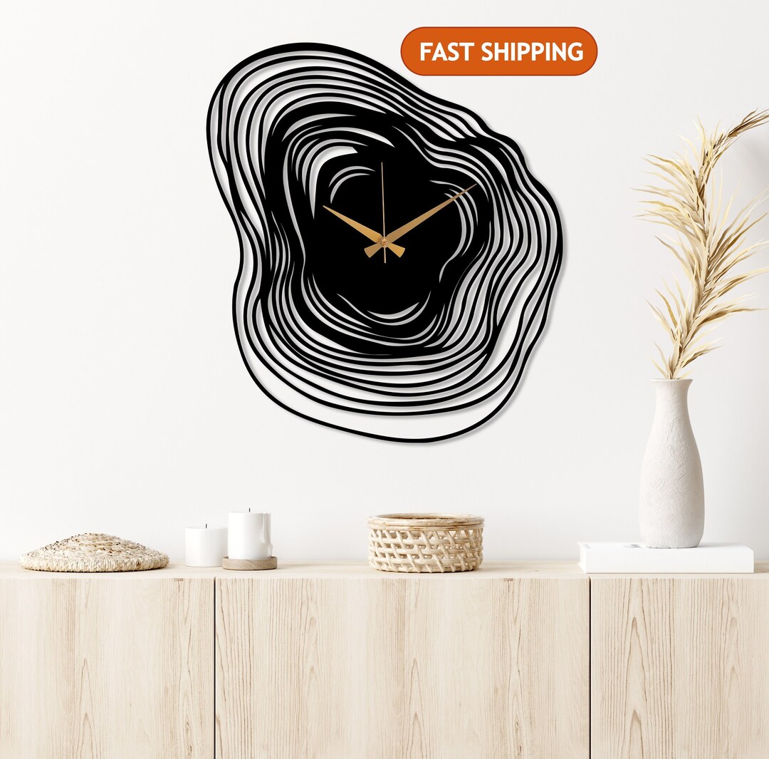 Metal Large Wall Clock, Modern Minimalist Oversize Wall Clock, Unique