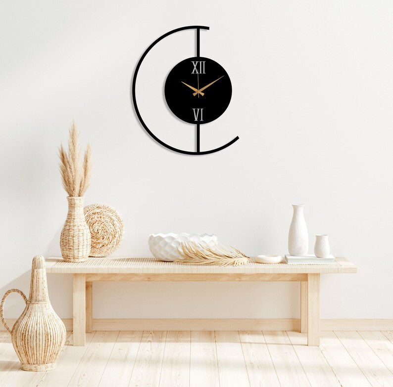 Minimalist Metal Wall Clock, Modern Design Wall Clock Art, Clock for ...