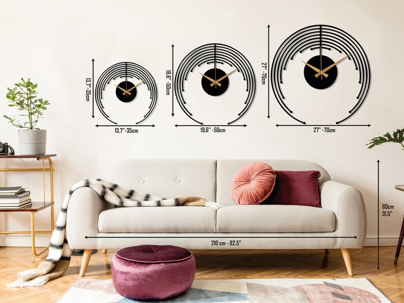 Minimalist Metal Wall Clock, Modern Silent Wall Clock, Unique Home Decor, Abstract Design Wall Clock, Wanduhr, Horloge Murale,Clock for Wall image 7