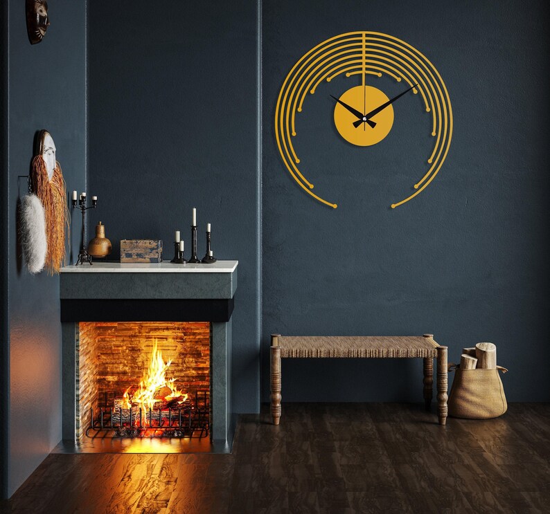 Minimalist Metal Wall Clock, Modern Silent Wall Clock, Unique Home Decor, Abstract Design Wall Clock, Wanduhr, Horloge Murale,Clock for Wall Gold