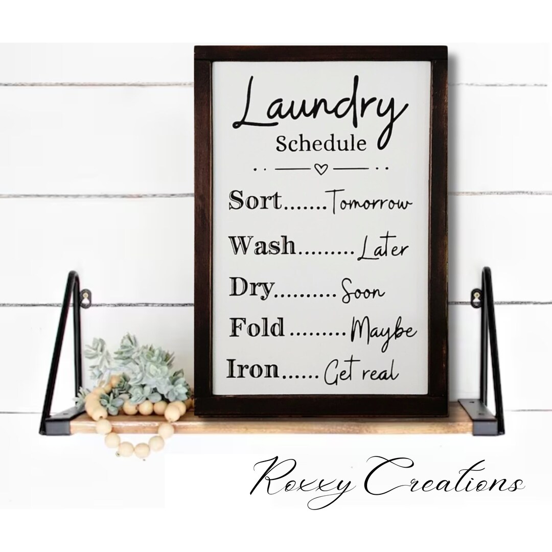 Laundry Schedule Wooden Sign, Laundry Sign, Laundry Funny Sign, Wall ...