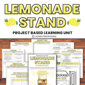 Lemonade Stand Project-Based Learning | Homeschool Unit | Kindergarten 1st 2nd Grade | Entrepreneur | Finance | Business plan for kids | Fun