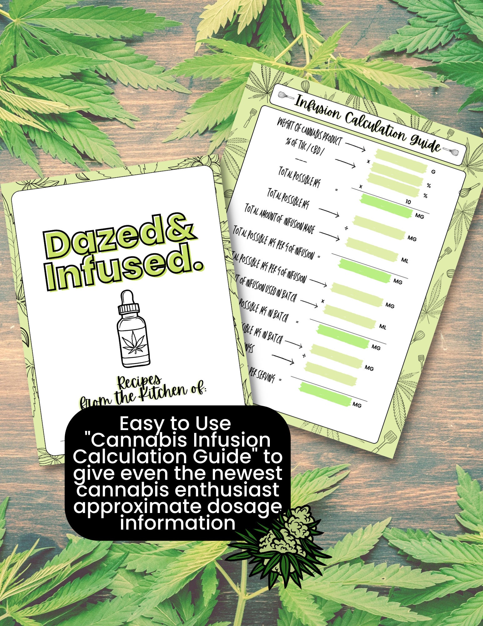 Cannabis Recipe Journal / Printable Stoner Bundle / Edible Log / Dosage