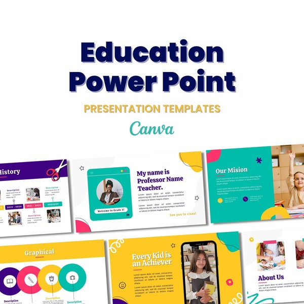Presentation Powerpoint template for School |  Canva Presentation Templates | Education Templates | Nursery | Preschool | Kids Templates