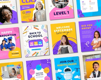101 Canva Templates for Teachers | Preschool, Kindergarten, Nursery & Daycare | School Instagram Content for Kids and Educators