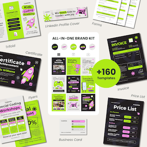 160+ STEM School Canva Templates for Coding Academies | Tech Teachers | Social Media, Marketing & Business Branding Pack