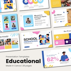 28 Plantillas Canva de Presentación Escolar | Guardería, Preescolar, Jardín de Infancia y Maestras | Diapositivas Educativas para Clases