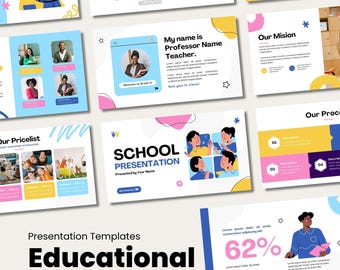 28 Canva School Presentation Templates | Preschool, Kindergarten, Nursery & Teachers | Editable Slides for Classes and Online Courses