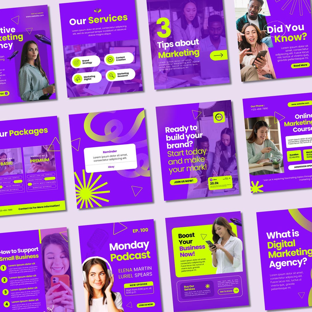 101 Canva Templates for Digital Marketing | Social Media, Branding ...