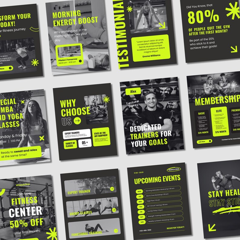 100+ Canva Templates for Gyms & Personal Trainers | Fitness Social ...