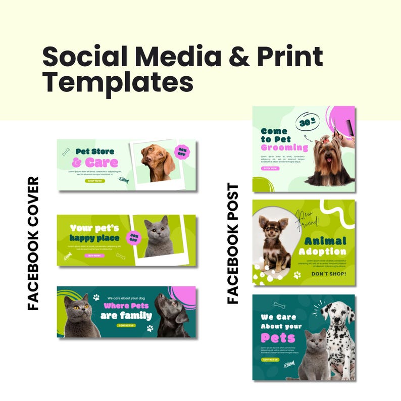 100 Canva Templates For Pet Businesses Social Media For Dog Photo Inspiration
