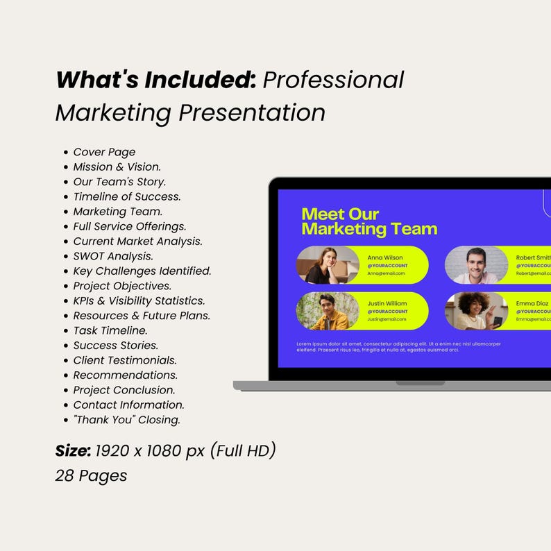 28 Canva Presentation Templates for Marketing Agency | Branding, Digital Strategy & Social Media | Editable Business Pitch Deck image 2