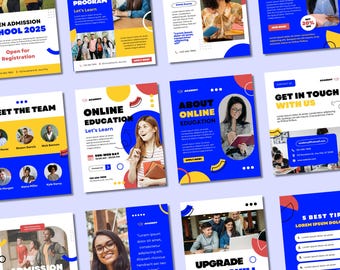 90+ Canva Templates for Online Education | Virtual Courses, University, School & Teachers | Instagram Feed and Stories for Educators