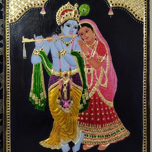 Tanjore Painting - Radha Krishna