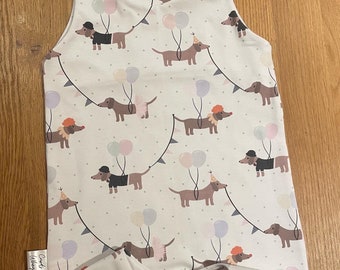 Sausage dog celebration baby romper