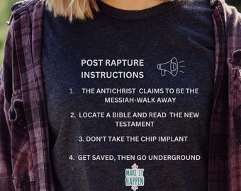 Post Rapture Shirt for End Time T-Shirt for Christian Gift Religious Tee with Spiritual Direction Christian Graphic Tee for Believers Gift