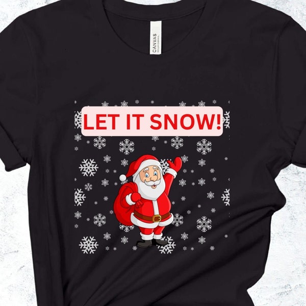 Weihnachts-Shirt mit Weihnachtsmann-Schnee-Szene für Weihnachtsfeier-T-Shirt für Winter-Urlaubszeit-T-Stück Festliches Shirt mit Weihnachtsmann Netter schneiender Weihnachtsmann T