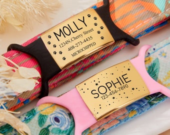 Silent Dog Tag,Slide on Dog Tag for Dogs Personalize Dog ID Tag,Custom Dog Tag,Slide On Pet Collar Tag,Quiet Pet ID Tag,Dog Name Tag,Cat Tag