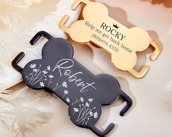 Hundemarke mit Gravur, personalisierte Hundemarke, Silikon Hundemarke, individuelle Hundemarke, Hundemarke für Hunde, Haustier Namensschild, Silent Dog Tags