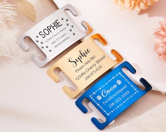 Silent dog tag personalized Tag,Slide on dog tag,Dog Tags For Dogs,Custom Dog Name Tag,Engraved Pet ID Tag,Dog Tag Collar,Cat Tag,Puppy Tag