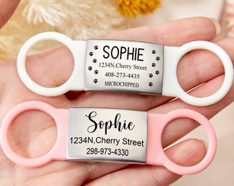 Engraved Dog Tag personalized Dog Tag,Slide On Dog Tag,Silicone Dog Tag,Custom Dog Tag,Dog Tag for Dogs,Pet Name Tag,Silent Dog Name Tags