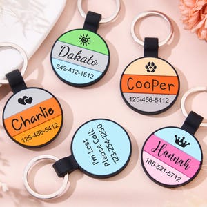 Silicone Dog Tag Personalized Dog ID Tag,Silent Dog Tags Engraved Puppy Tag,Soundless Pet ID Tags,Double Sided Custom Pet Dog Tags for Dogs