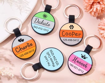Silicone Dog Tag Personalized Dog ID Tag,Silent Dog Tags Engraved Puppy Tag,Soundless Pet ID Tags,Double Sided Custom Pet Dog Tags for Dogs