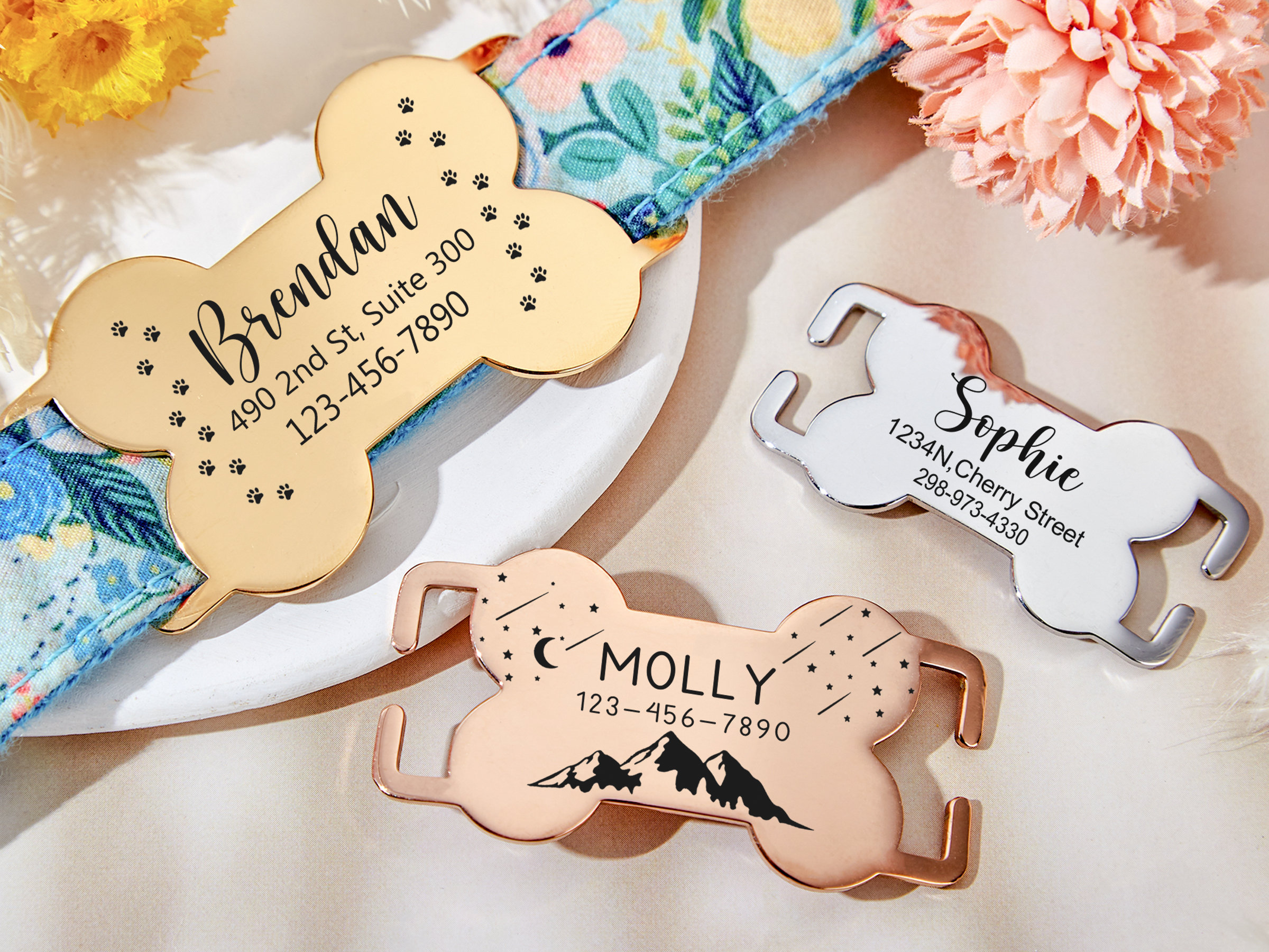 Silent dog tag personalized,Slide on dog tag,Dog Tags For Dogs,Custom Dog Name Tag,Engraved Pet ID Tag,Dog Tag Collar,Cat Tag,Puppy Tag