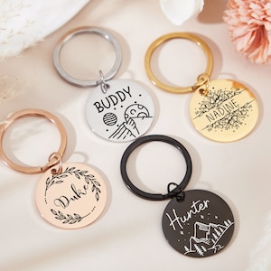 Dog Tag,Dog ID Tag,Dog Tag Personalized,Dog Name Tag,Custom Dog Tag,Engraved Dog Tag,Round Dog Tag,Pet Dog Cat Gifts,Black Dog Tag for Dogs