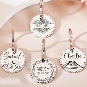 Dog Tag Dog Collar Tag Personalized Cat Tag Custom Cat Collar Tag Cat ID Tag Dog ID Tag Dog for Dogs Name Tag Engraved Pet Tag Cat Name Tag