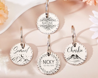 Dog Tag Dog Collar Tag Personalized Cat Tag Custom Cat Collar Tag Cat ID Tag Dog ID Tag Dog for Dogs Name Tag Engraved Pet Tag Cat Name Tag