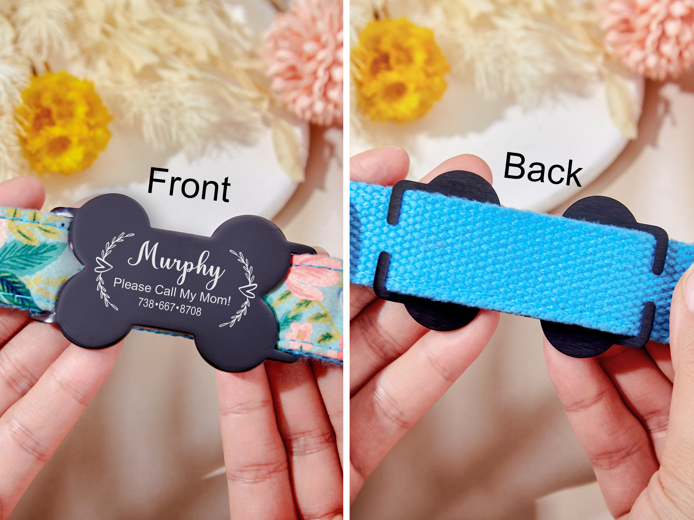 Silent dog tag personalized,Slide on dog tag,Dog Tags For Dogs,Custom Dog Name Tag,Engraved Pet ID Tag,Dog Tag Collar,Cat Tag,Puppy Tag