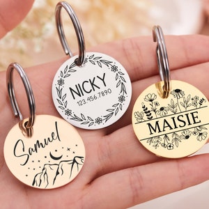 Dog Tag Dog Collar Personalized Cat Tag Custom Cat Collar Tag Cat ID Tag Dog ID Tag Dog Name Tag Engraved Pet Tag Gift Dog Tags For Dogs