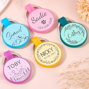 Custom Dog Tags,Personalized Dog ID Tags,Silicone Dog Tag,Silent Dog Tag,Dog Tags for Dogs,Engraved Silicone Dog Tag,Soundless Cat&Dog Tag